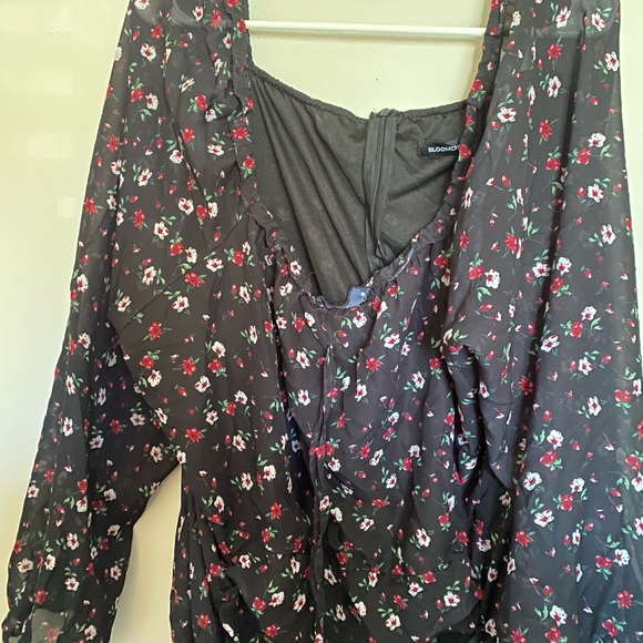 Black Floral Dress - Picture 2 of 4